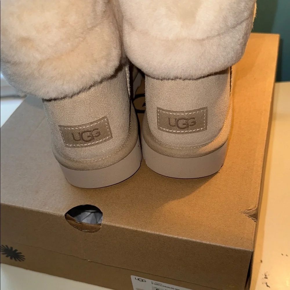 UGG Short Suede Shearling Boots - Sand